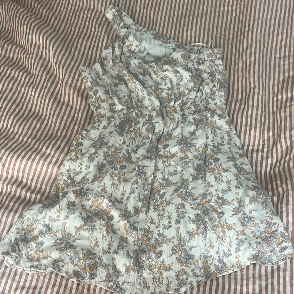 Abercrombie & Fitch Floral Skirt - Cream and Blue